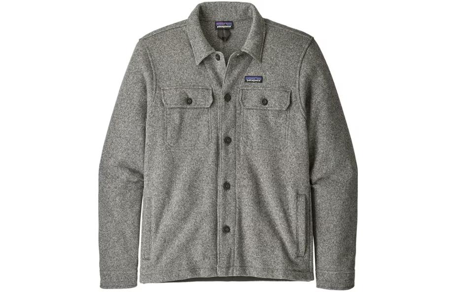 Patagonia  Better Sweater Shirt Jacket Logo Grey Workwear Long Sleeve Coat 25840
