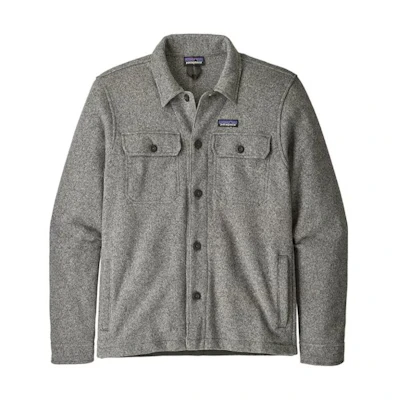Patagonia Better Sweater Shirt Jacket Logo Grey Workwear Long Sleeve Coat 25840