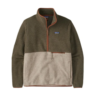 Patagonia Half-Zip Fleece Wool Sweater Patchwork Design. 22930