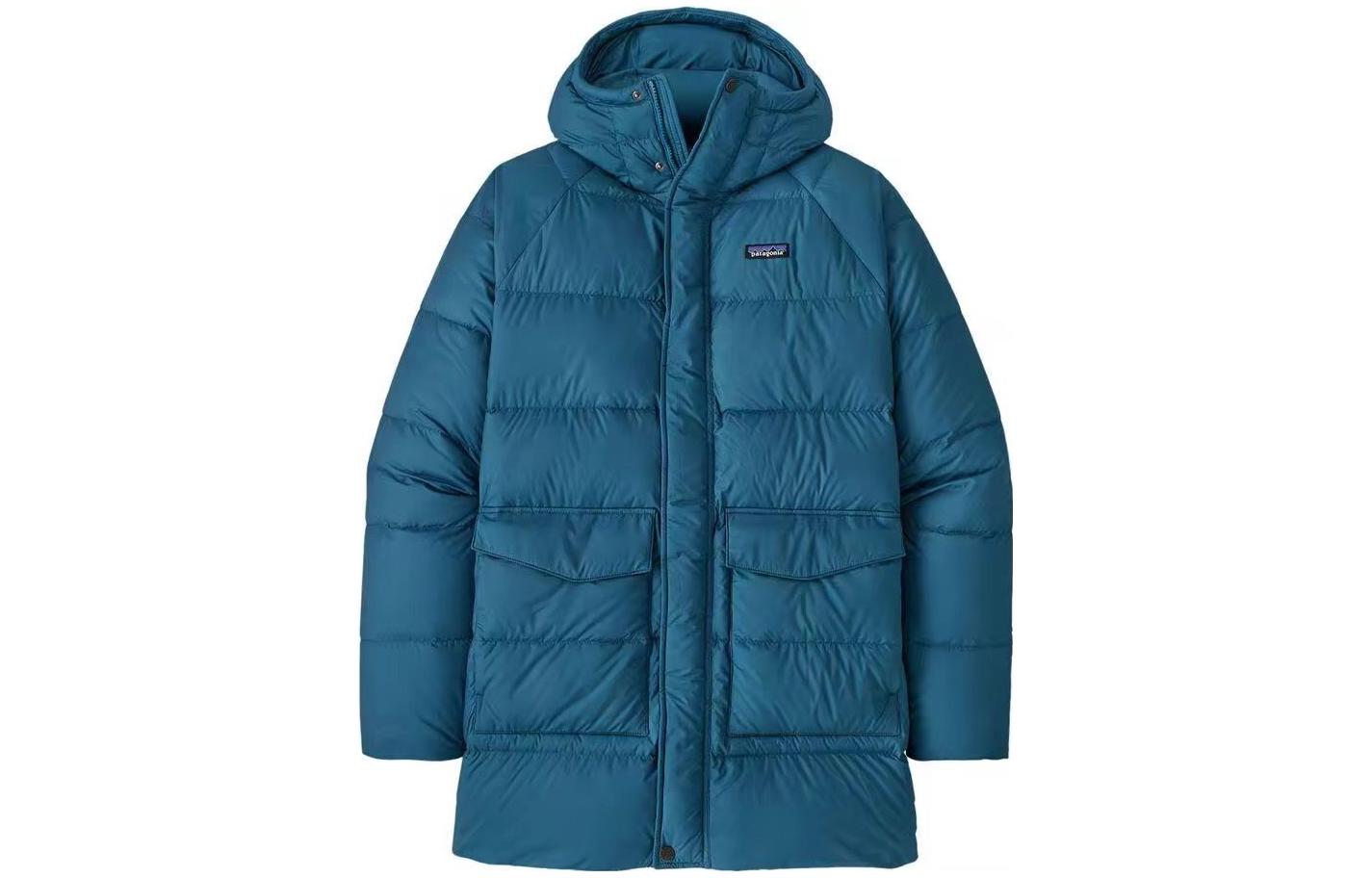 Order 巴塔哥尼亞黑色中長款羽絨外套附Logo印花 20655