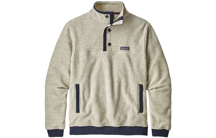 Patagonia  Shearling Button-Up Fleece Pullover Sweatshirt Casual Collar 26140
