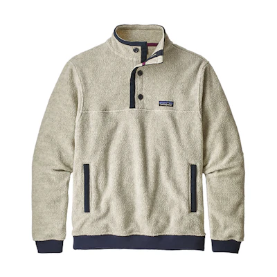 Patagonia Shearling Button-Up Fleece Pullover Sweatshirt Casual Collar 26140