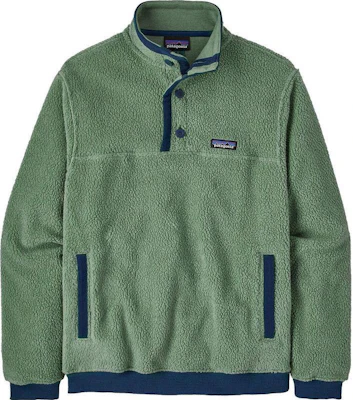 Patagonia Shearling Button-Up Fleece Pullover Sweatshirt Casual Collar 26140 4