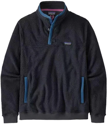 Patagonia Shearling Button-Up Fleece Pullover Sweatshirt Casual Collar 26140 5