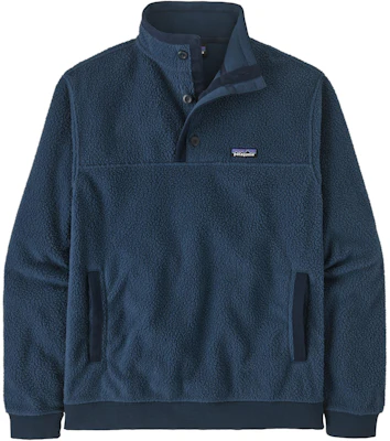 Patagonia Shearling Button-Up Fleece Pullover Sweatshirt Casual Collar 26140 10