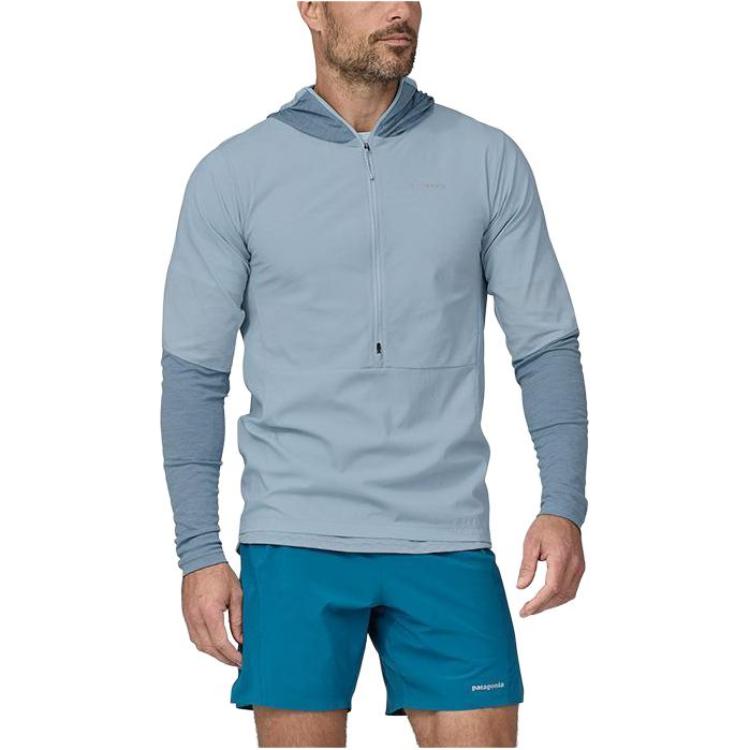 Patagonia Airshed Pro Water-Resistant Logo Hooded Pullover Jacket Blue 24191