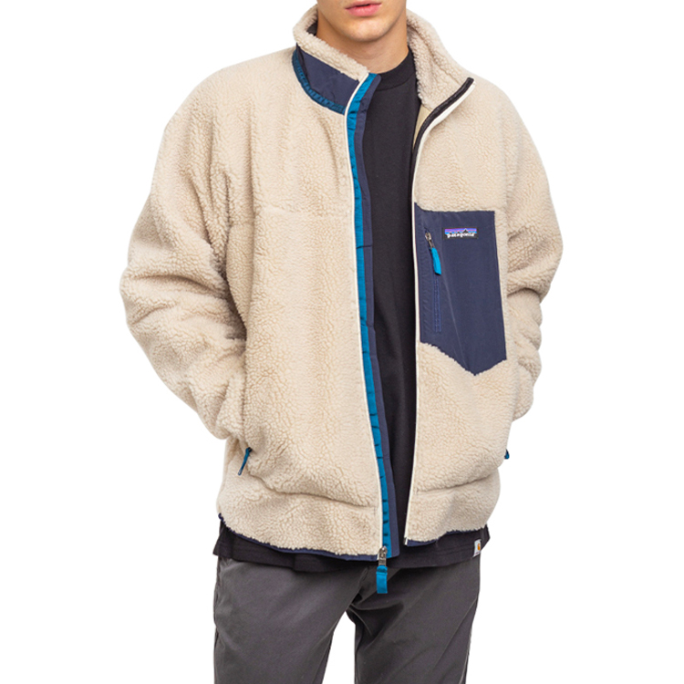 Lookbook Patagonia Jaket Fleece Warna Blok Saku Putih 23056-yc 23056-YC