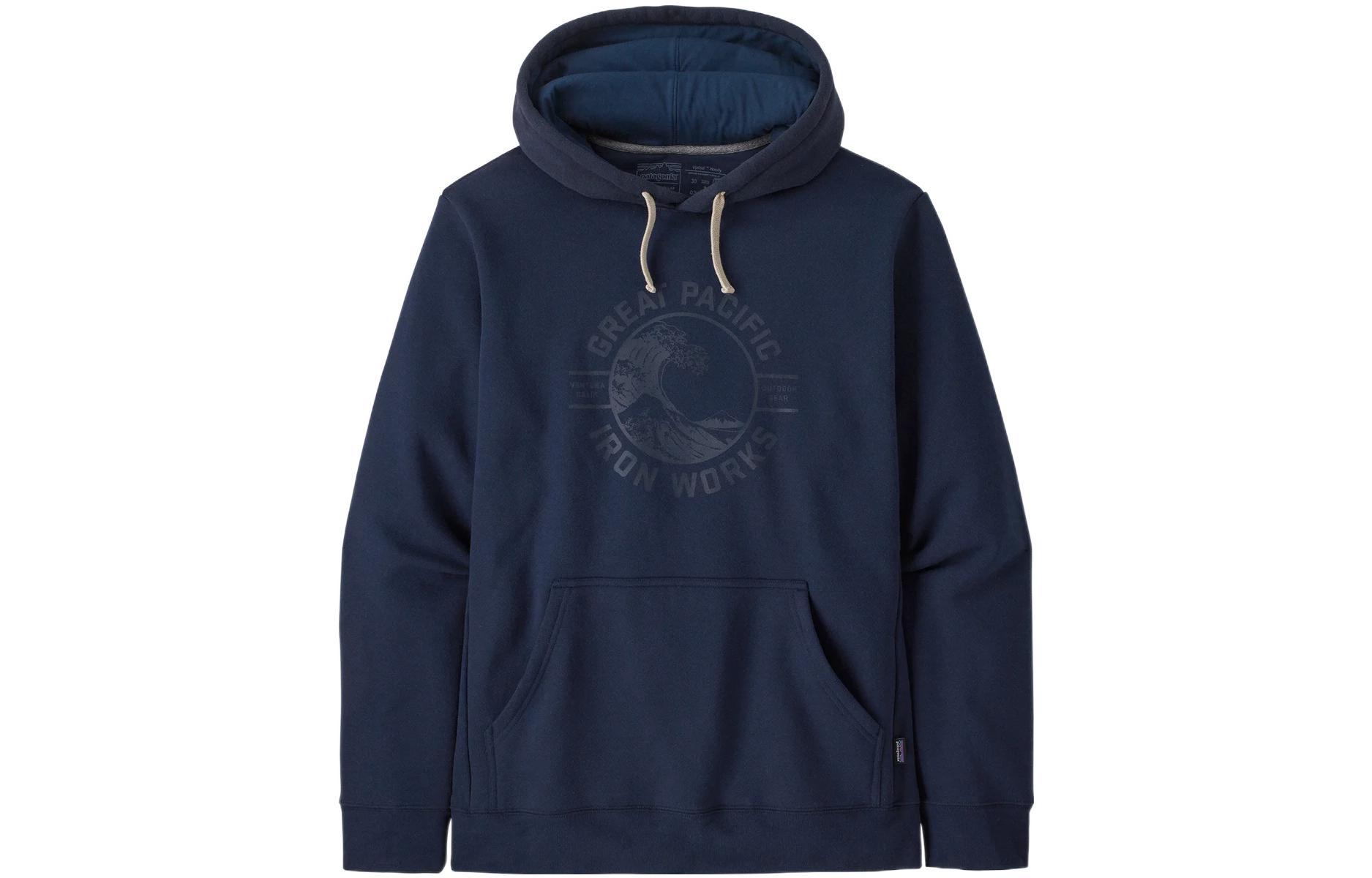 Patagonia GPIW Uprisal Hoodie Letter Print Pullover Sweatshirt Blue Unisex 39652