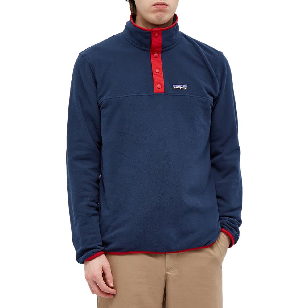 Cheap Patagonia Micro D Fleece Pullover Half-Button FW22 Colorblock Sweater 26165