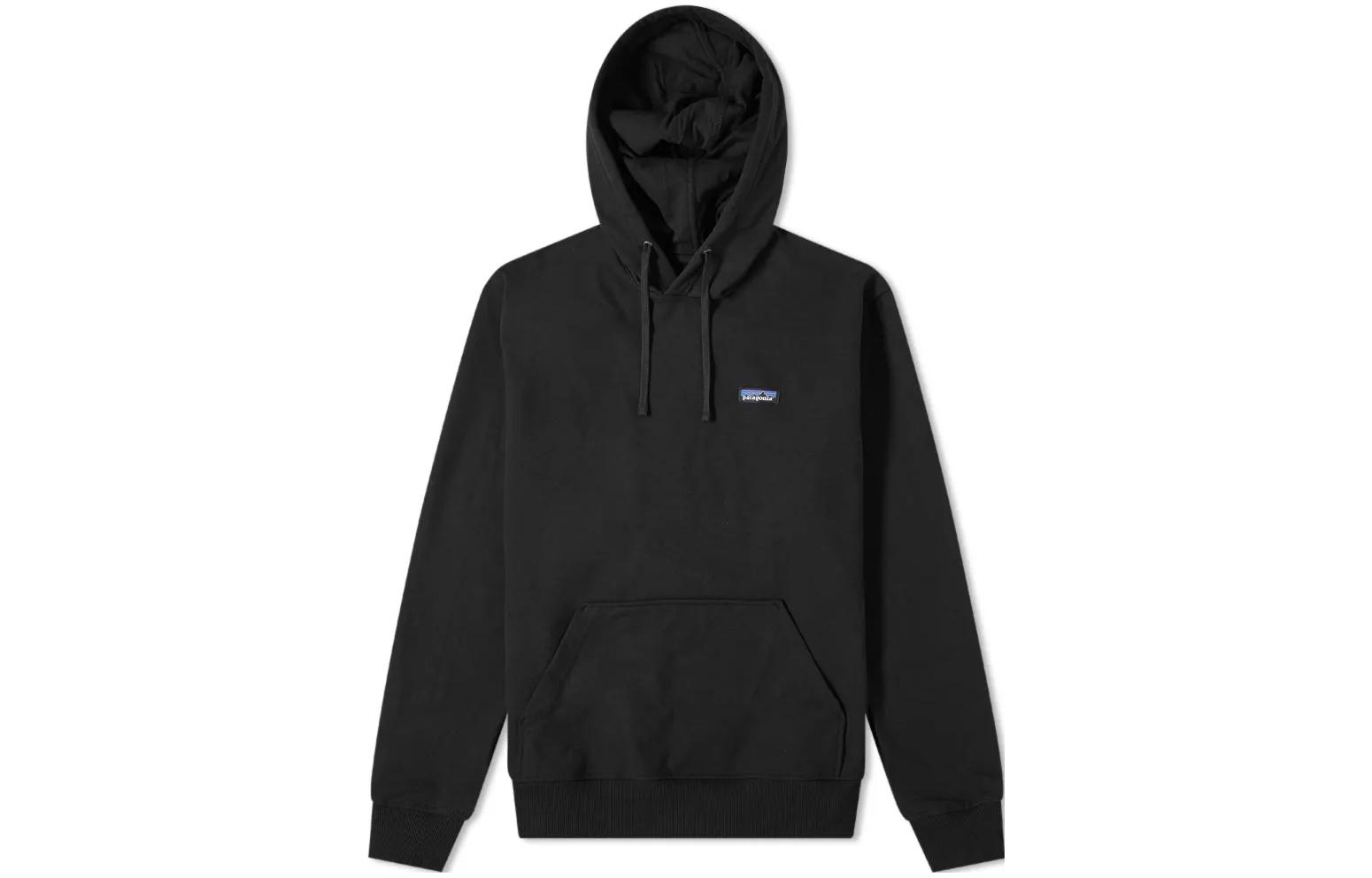 Patagonia Solid Color Logo Print Drawstring Hoodie 39611