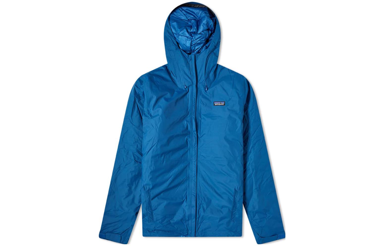 Patagonia Solid Color Logo Zip Hoodie Jacket Blue 83717