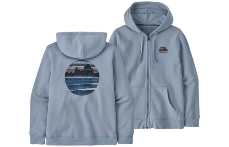 Patagonia Solid Color Zip Hoodie Unisex Blue 39676-blue