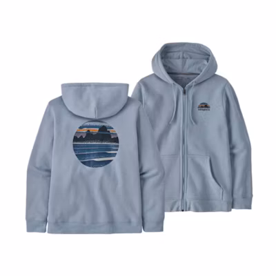 Patagonia Solid Color Zip Hoodie Unisex Blue 39676-blue