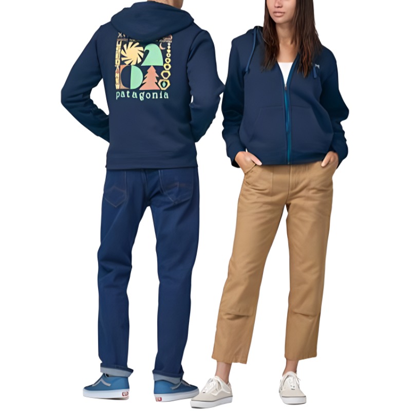 Cheap 파타고니아 스피리티드 시즌 업라이절 풀집 후디 추상 프린트 유니섹스 스웻셔츠 39662