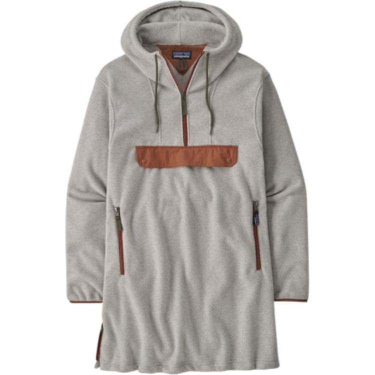Patagonia Synchilla Hooded Fleece Jacket Oatmeal Heather Mid-Length Fit 22985