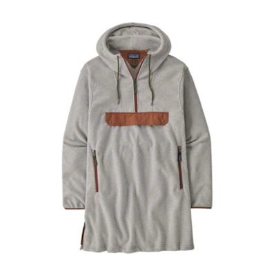 Patagonia Synchilla Hooded Fleece Jacket Oatmeal Heather Mid-Length Fit 22985