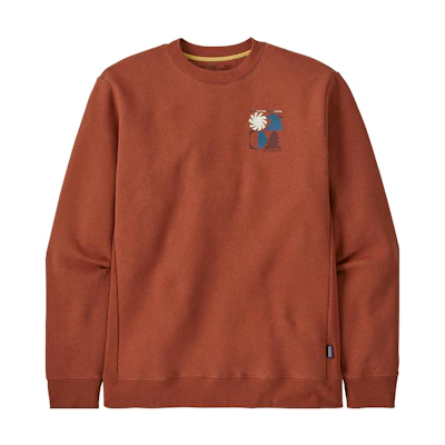 Patagonia Unisex Graphic Print Crewneck Sweatshirt Long Sleeve Solid Color 39658