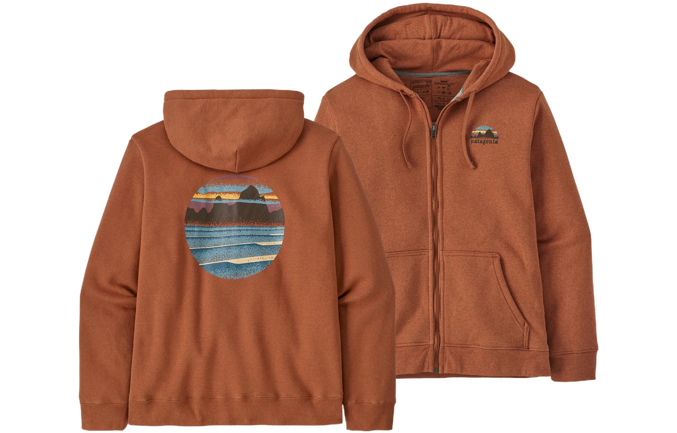 Patagonia Unisex Solid Color Zip-Up Hoodie Jacket with Drawstring 39676