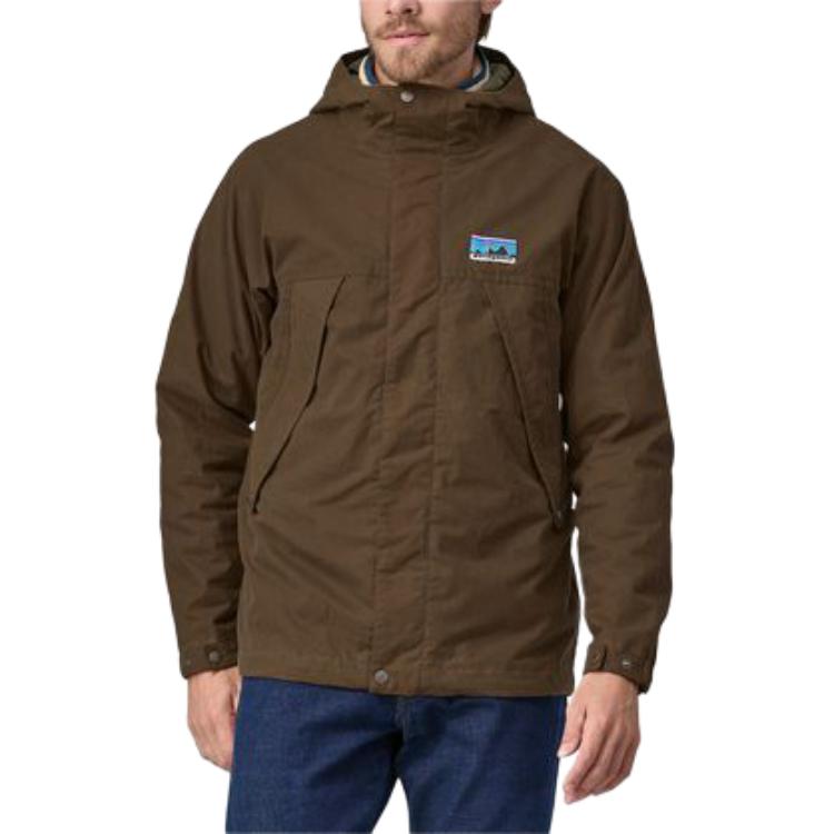 Patagonia Waxed Cotton Waterproof Hooded Jacket  Casual Long Sleeve Coat. 26825 圖 15