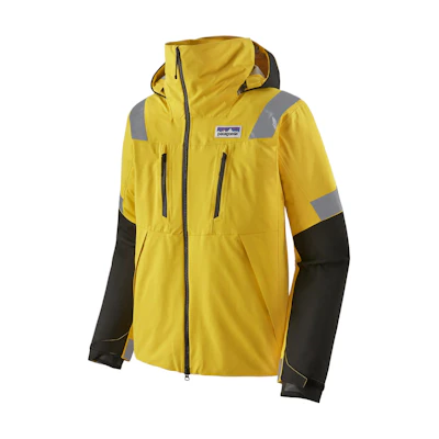 Patagonia Yellow Waterproof Windbreaker Zip-Up Hoodie Jacket 80300