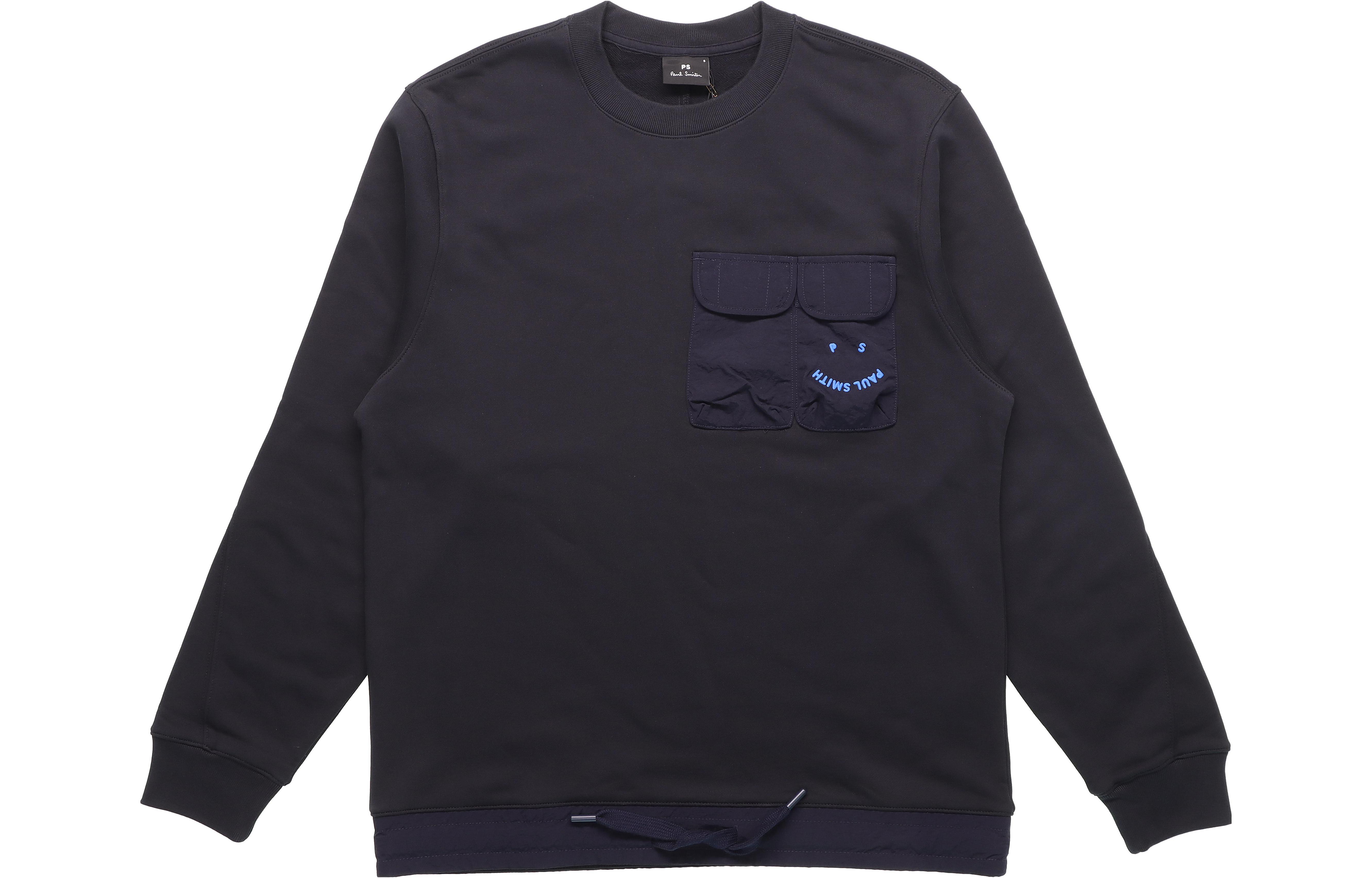 Paul Smith Black Hoodie with Letter Logo Print and Drawstring. M2R-062YE-K21169-49