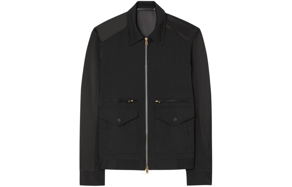 Paul Smith Black Long Sleeve Jacket with Zip Pocket and Collar PUPC-023S-C39-79