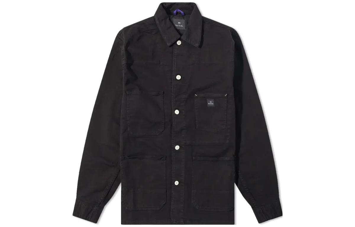 Paul Smith Black Solid Color Jacket with Letter Print. M2R-885U-K21156-79