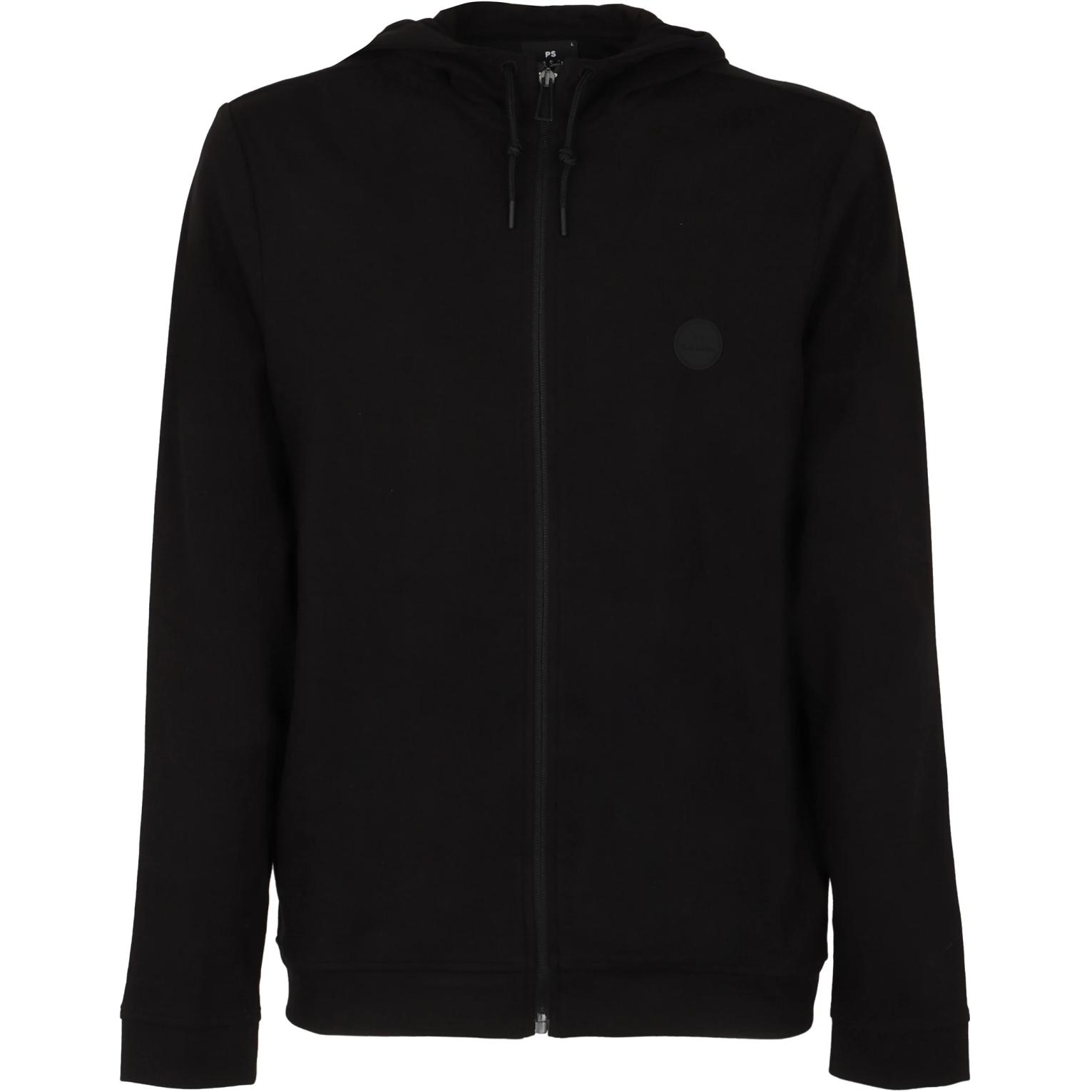 Paul Smith Black Solid Logo Print Zip-Up Hoodie Jacket M2R-059Y-L21849-79