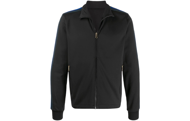 Paul Smith Black Sweatshirt Jacket with Contrast Side Stripes M1R-891T-A00552-79