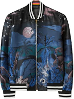 Paul Smith Blue Floral Print Zip Bomber Jacket PUXC-680R-C79-47 Paul Smith Blue Floral Print Zip Bomber Jacket PUXC-680R-C79-47
