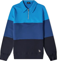 Paul Smith Blue Striped Half-Zip Pullover Sweatshirt M2R-684X-J21116-41A Paul Smith Blue Striped Half-Zip Pullover Sweatshirt M2R-684X-J21116-41A