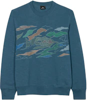 Paul Smith Embroidered Crewneck Sweatshirt Blue Graphic Pullover M2R-668UE-MP4247-46A Paul Smith Embroidered Crewneck Sweatshirt Blue Graphic Pullover M2R-668UE-MP4247-46A