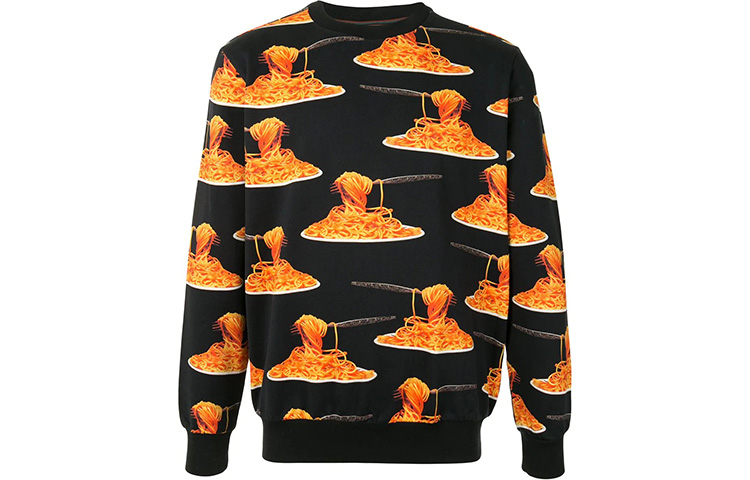 Paul Smith FW21 Black Spaghetti Print Long Sleeve Sweatshirt M1R-302S-EP216-79