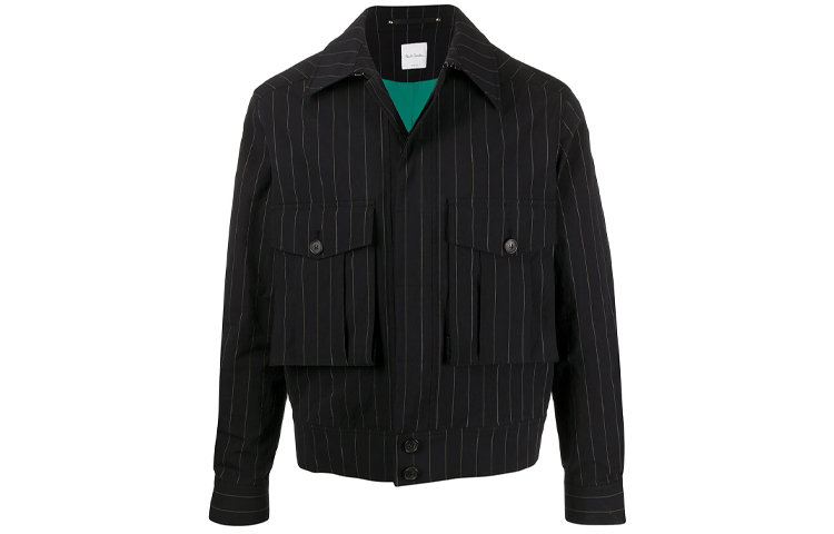 Paul Smith FW21 Casual Pinstripe Jacket Coat Black M1R999TA01033