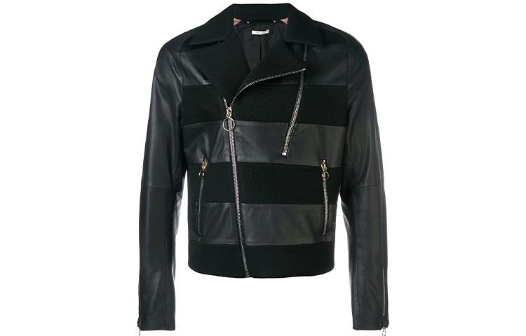 Paul Smith FW21 Leather Panel Biker Jacket Black Short Outerwear PKX-C268-N216216