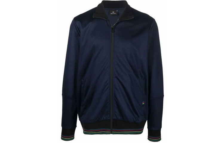 Paul Smith FW21 Rainbow Stripe Zip-Up Jacket Blue M2R-219U-G20081-49