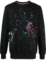 Paul Smith FW21 Splatter Print Crewneck Long Sleeve Sweatshirt Black Mens M1R-302S-FP2587-79 Paul Smith FW21 Splatter Print Crewneck Long Sleeve Sweatshirt Black Mens M1R-302S-FP2587-79