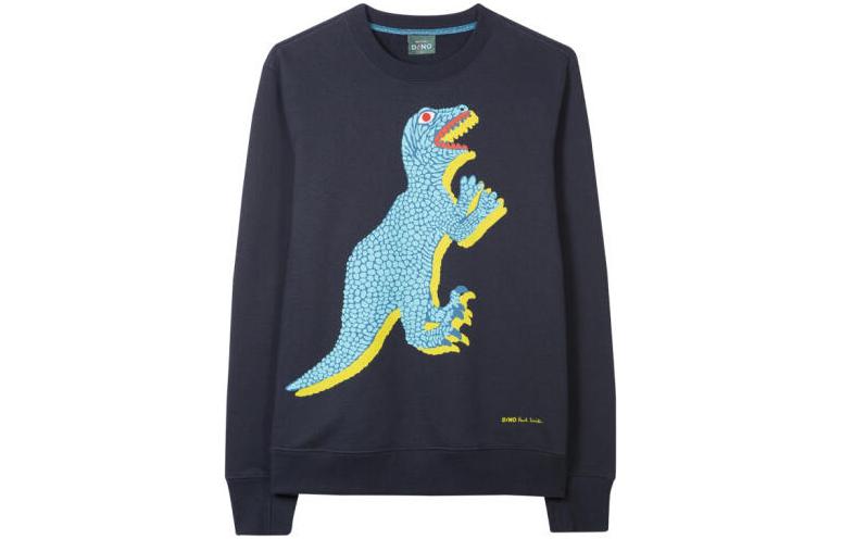 Paul Smith FW22 Dinosaur Graphic Pullover Sweatshirt Black M2R-027R-AP1458-49