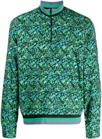Paul Smith FW22 Floral Print Half-Zip Pullover Sweatshirt Mint Green Menswear M1R-777X-J01830-33 Paul Smith FW22 Floral Print Half-Zip Pullover Sweatshirt Mint Green Menswear M1R-777X-J01830-33