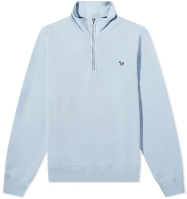 Paul Smith FW22 Half-Zip Sweatshirt Logo Sulam Biru Pullover M2R-168TZ-H21116-40B Buy Paul Smith FW22 Half-Zip Sweatshirt Logo Sulam Biru Pullover M2R-168TZ-H21116-40B