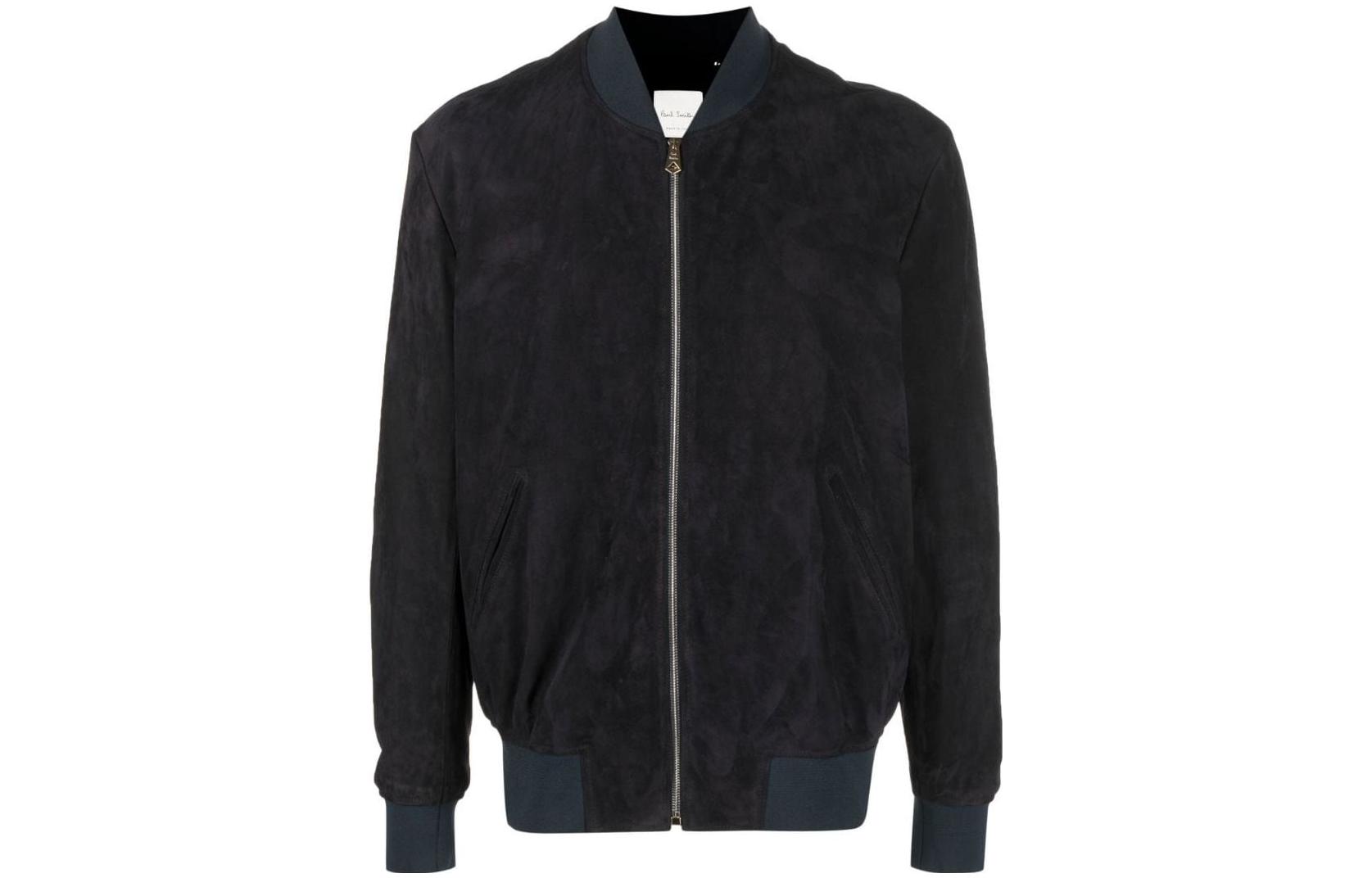 Paul Smith FW22 Navy Blue Suede Bomber Jacket for Men M1R-280U-J00040-49