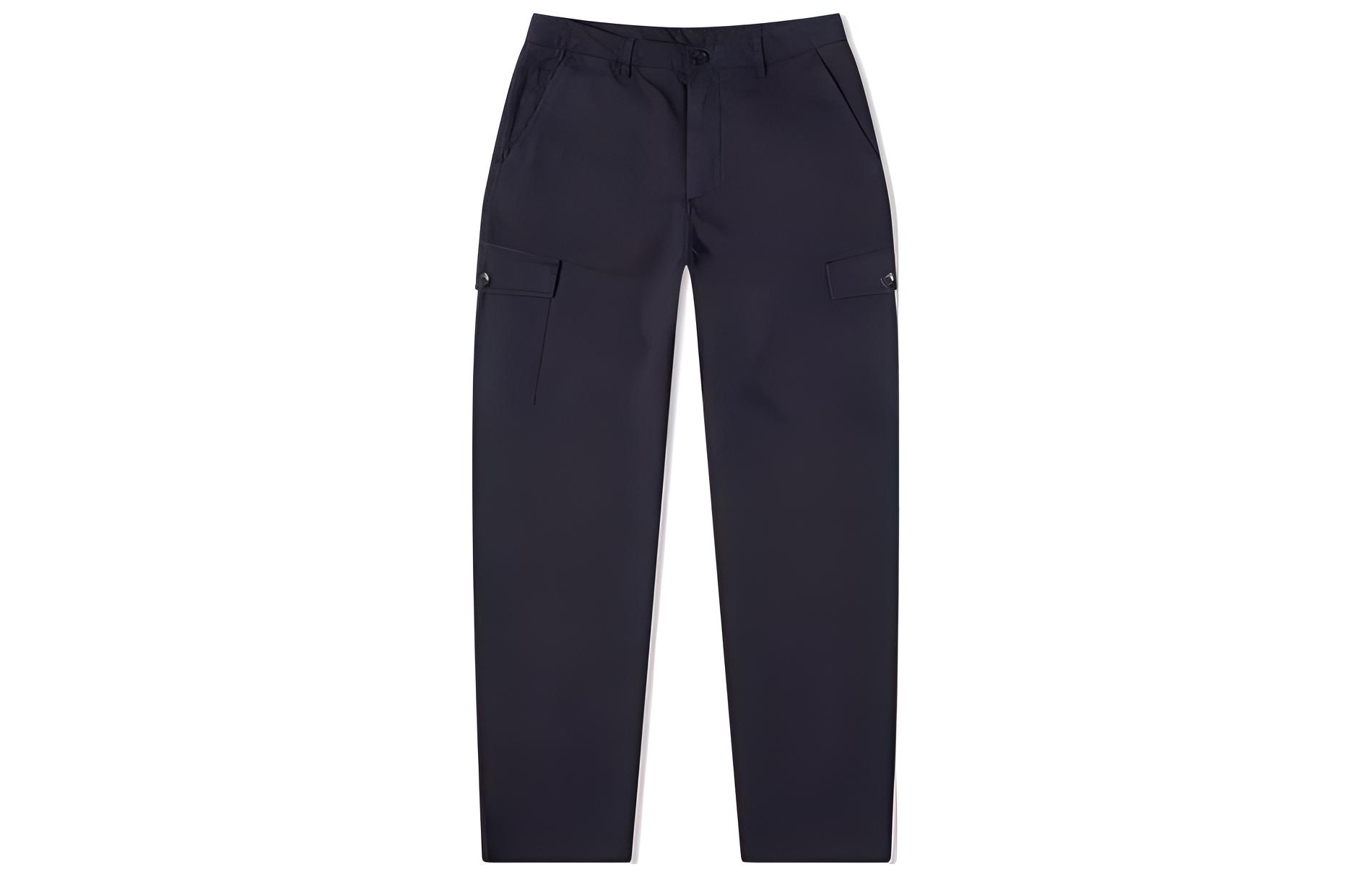 Paul Smith FW22 Navy Blue Zebra Logo Embroidered  Casual Pants M2R-693X-J21553-49