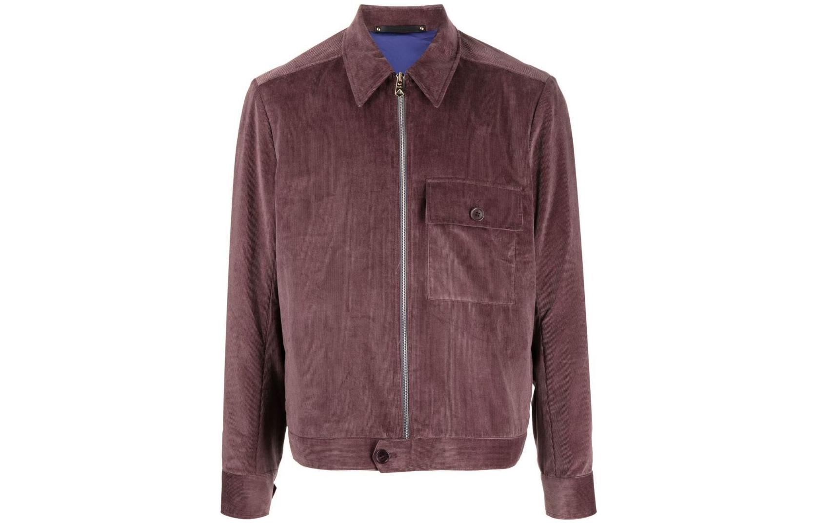 Paul Smith FW22 Solid Corduroy Zip Jacket Men’s Deep Pink M1R-609X-J01753-55