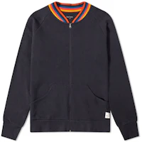 Paul Smith FW22 Zip-Up Sweatshirt with Striped Trim Black M1A-540K-AU807B-79 Paul Smith FW22 Zip-Up Sweatshirt with Striped Trim Black M1A-540K-AU807B-79