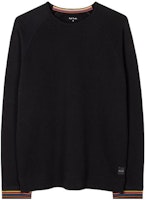 Paul Smith FW23 Black Raglan Crewneck Sweatshirt with Striped Cuffs () M1A-2990M-AU807B-79 Paul Smith FW23 Black Raglan Crewneck Sweatshirt with Striped Cuffs () M1A-2990M-AU807B-79