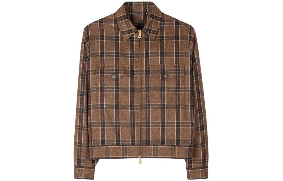 Paul Smith FW23 Checkered Point Collar Jacket Brown M1R-520Y-L02123-62