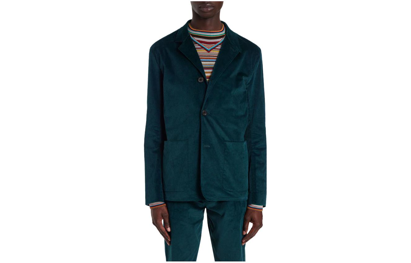 Paul Smith FW23 Green Suede Button-Up Jacket M1R-390Y-L02065-37