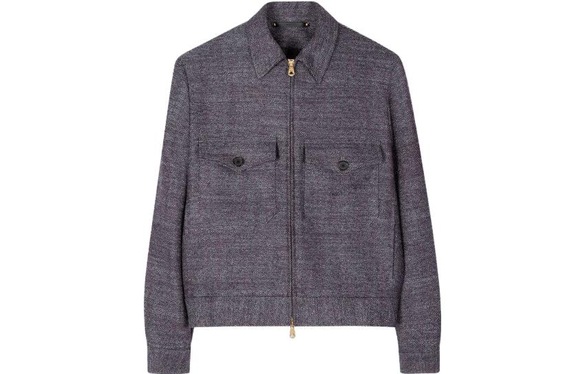 Paul Smith FW23 Grey Zip-Up Collar Jacket Simple Comfort Style M1R-520Y-L02118-40