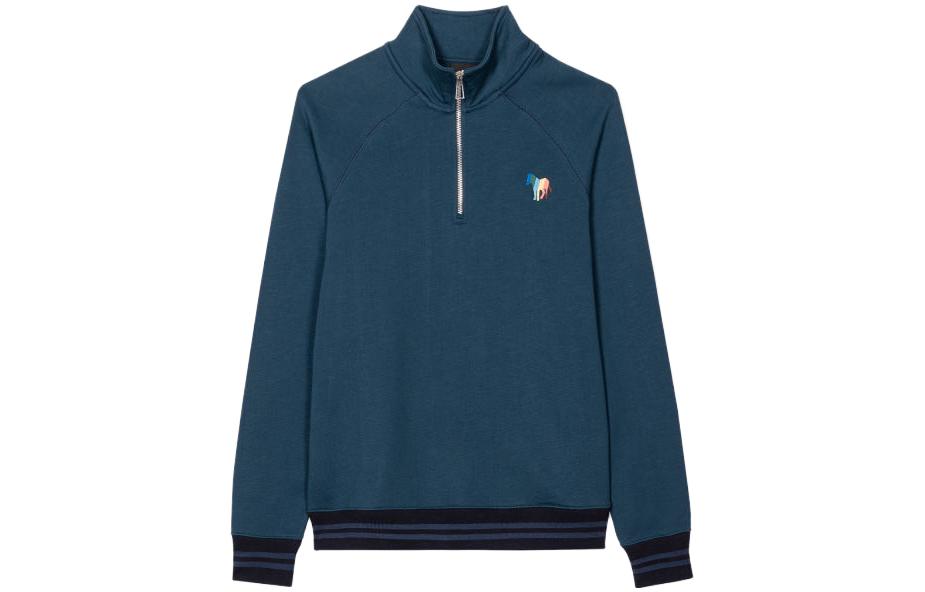 Paul Smith FW23 Oversized Striped Stand Collar Sweatshirt Blue - M2R-347YE-L21428-48