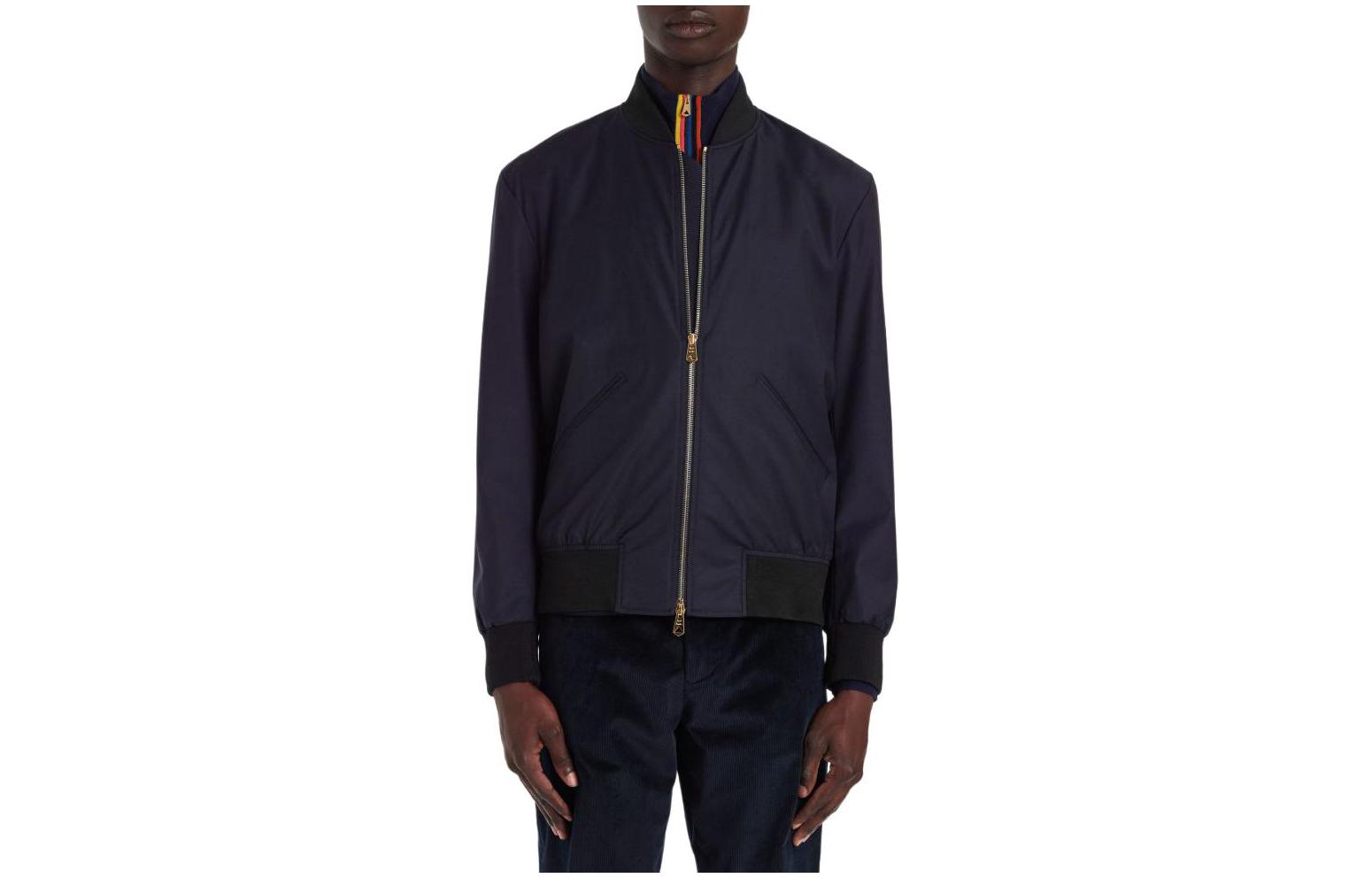 Paul Smith FW23 Solid Navy Blue Zip-Up Jacket M1R-275U-L00041-49